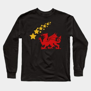 Welsh Dragon Shooting Star Long Sleeve T-Shirt